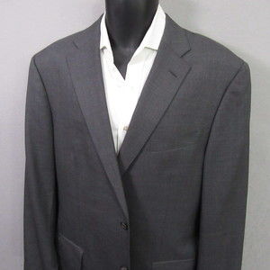 Faconnable Mens Sport Coat‎ 42R Gray Guabello First Super 120s Blazer Wool